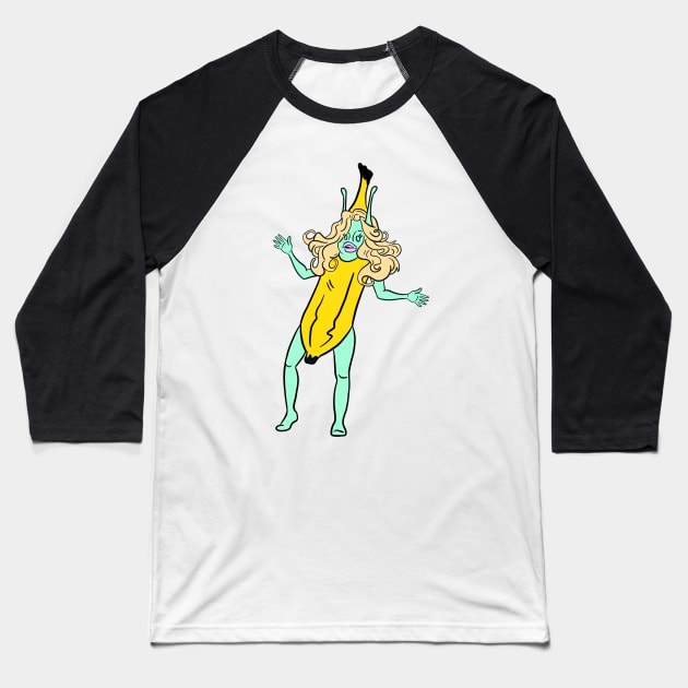 Banana Babe Baseball T-Shirt by Sasha Banana 